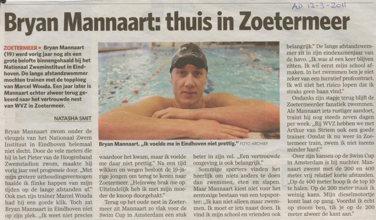 Bryan Mannart in het AD