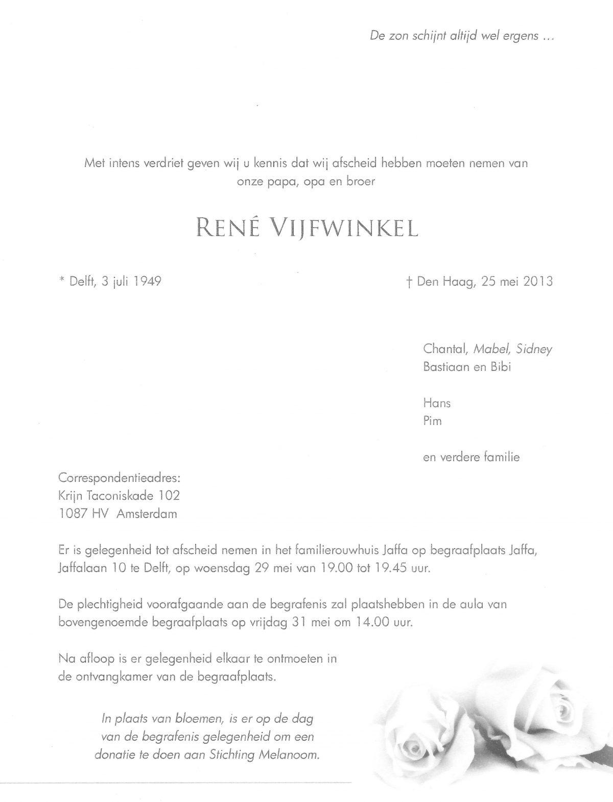 Oud zweminstructeur Rene Vijfwinkel overleden