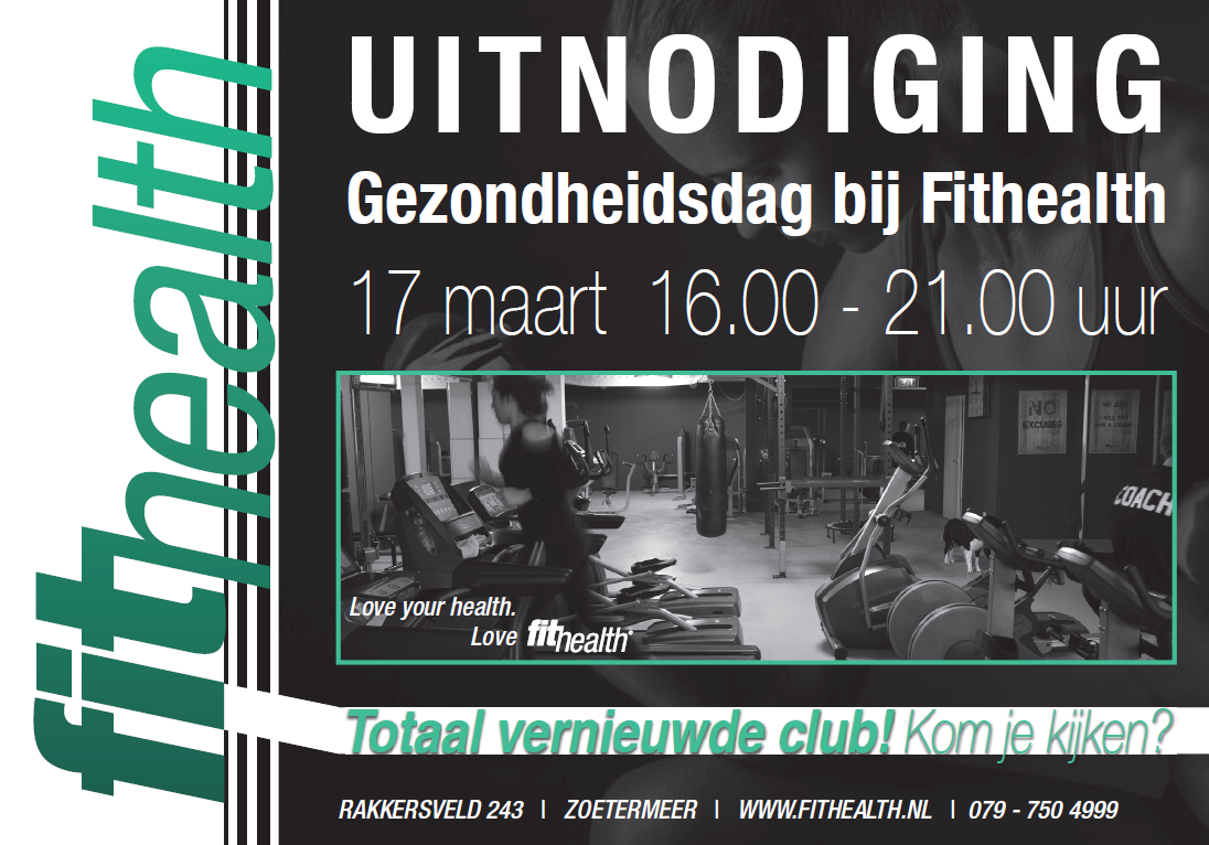 Uitnodiging Heropening / gezondheidsdag bij Fithealth